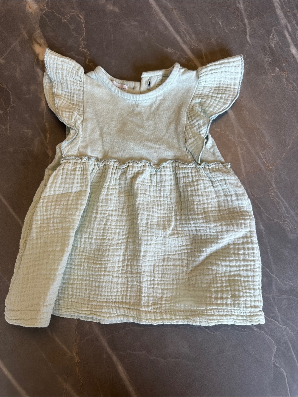 Zara Light Mint Flutter Sleeve Kids Dress